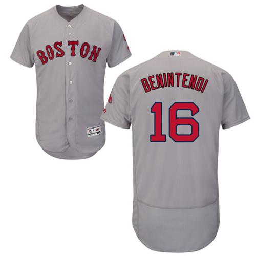Red Sox #16 Andrew Benintendi Grey Flexbase Authentic Collection Stitched MLB Jersey